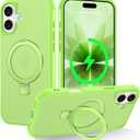 CHAOFEnG Magnetic Compatible with iPhone 17 Case with Stand [Military Grade Drop Tested][Compatible with Magnet] Ring Translucent Slim Hard Back Soft Edge, Sage