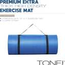 Tone Fitness 1-Inch Thick Yoga Mat | High-Density, Non-slip Exercise Mat with Carrying Strap for Yoga, Pilates, & Home Gym Workouts | Multiple Options