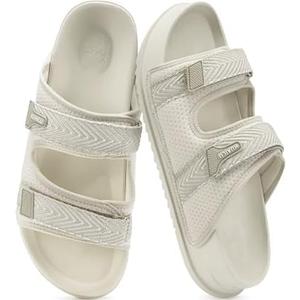 KuaiLu Mens Casual Sandals Comfortable Orthopedic Arch Support Plantar Fasciitis Summer Beach Sport Walking Shoes Recovery Memory Foam Cushion Slides Slip On Slippers Indoor Outdoor Beige Size 10
