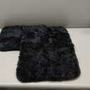 MIULEE Set of 2 Non Slip Shaggy Bathroom Rugs Extra Thick Soft Bath Mats Plush Microfiber Absorbent Water for Tub Shower Machine Washable (Black, 16x24 inches)