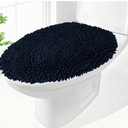 Chenille Elongated Toilet Seat Cover 19.5"x 15" Machine Washable Solid Toilet Lid Cover Adjustable Rubber Backing Fits Only 18-19.5" L x 14-16" W Elongated Toilet Seat