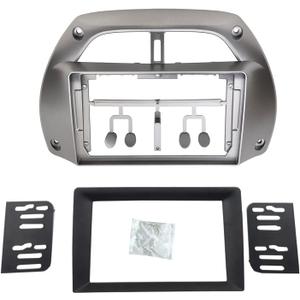 9 Inches + Double Din Radio Dash Trim Kit for Toyota RAV4 2001-2019 Stereo Installation Mount Bezel (2001-2005)