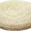 Handcrafted Eco-Friendly Breathable Padded Knitted Straw Flat Seat Cushion/Straw futon Cushion (Round Silk Wadding Filling 45cm(17.72in), Pack of 6