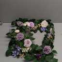 Ling's Moment 5FT Light Purple Artificial Flower Garland Rose Leaves Lilac Floral Garland Arch Flowers Vine Lavender Table Garland for Wedding Party Backdrop Decor Mantel Table Centerpieces Decoration