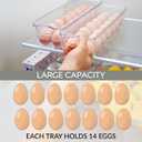 Set of 2 Egg Holder Tray for fridge with Lid Clear, Plastic Egg Organizer Container For Refrigerator, Home Organization and Storage