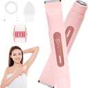 Electric Bikini Trimmer for Women-Dual Head Bikini for Women, IPX7 Waterproof Pubic Hair and Facial Hair Remover, Rechargeable Lady Trimmer for Underarm Body Leg Face