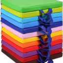 Sawysine 12 Pcs Floor Cushions Classroom Flexible Floor Seating with Handle for Kids in Home School Classroom Kindergarten Daycare Nursery (Classic Color,Square)