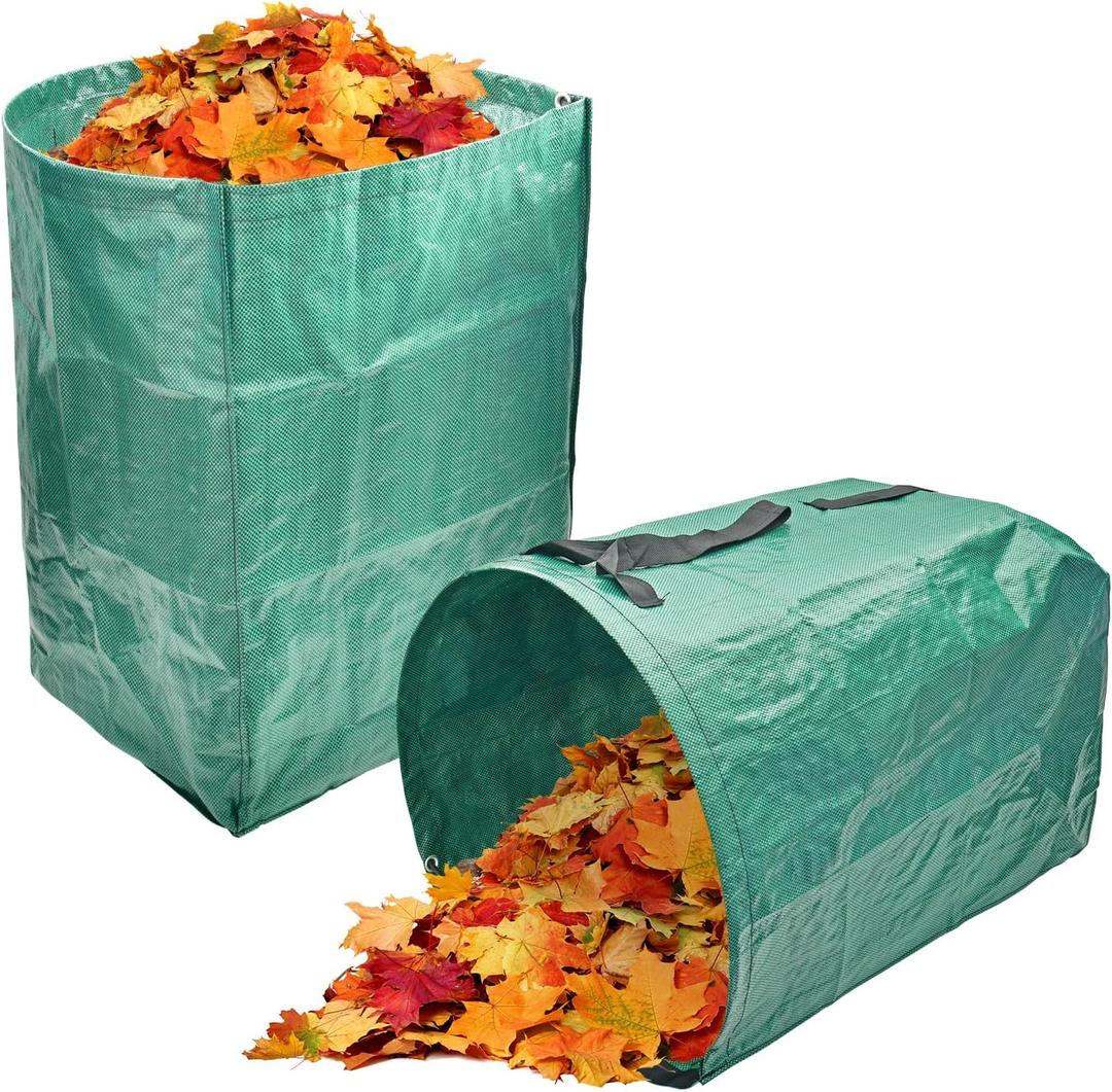 CAMPFIRE 2 Pack 53 Gallon Reusable Yard Waste Bags, Collapsible Dustpan-Type Garden Leaf Bags For Lawn Debris, Leaf Collector, Lawn And Leaf Trash Bags