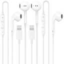 1 Pack Wired Headphones for iPhone Earbuds Built-in Microphone & Volume Control Nosie Reduction Headsets Compatible with iPhone 14/13/12/11/XR/XS/X/8/7/SE/Pro/Pro Max/Support All iOS System