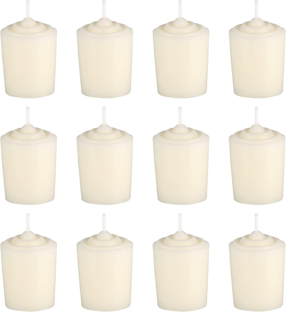Ivory Unscented 15 Hours Votive Candles Pack of 12