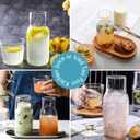 YOUEON 2 Sets 17 Oz Bedside Water Carafe and Glass Set, Nightstand Water Pitcher with Cup Lid, Juice & Mouthwash Bottle for Kitchen, Bedroom or Bathroom, Protective Foam Packaging