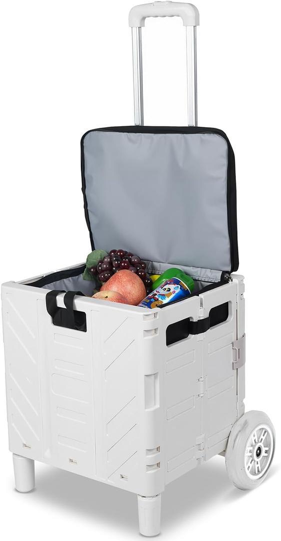Cooler Bag Wheeled，Large Insulated Rolling Cooler Collapsible Leakproof Portable Hard Framed Ice Packs for Camping Picnic Beach Travel