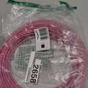 jenico Dog Tie Out Cable, 10/15/20/30/40/50/70/100/150FT Runner Cable with Swivel Hook and Shock Spring, Dog Leash Run Tether for Yard Outdoor and Camping,for Small to Medium Pets Up to 500 LBS (Pink)