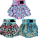 Wegreeco Dog Diapers Female (3 Pack), Highly Absorbent Dog Diapers for Female Dogs in Heat, Incontinence, or Excitable Urination (Colorful Leopard, Medium)