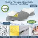 beslovo Cervical Neck Pillow for Pain Relief, Ergonomic Side Sleeper Pillow for Sleeping, Orthopedic Neck Support Contour Memory Foam Pillow for Side Back Stomach Sleepers, Ideal for Office Travel