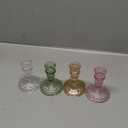 Colored Glass Candle Holders Set of 4 - Taper & Votive Candle Holders for Wedding, Party, Home Decor