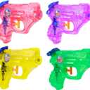 Mini Water Gun for Kids 4 Pack Squirt Guns Mini Water Pistol Small Water Blaster Toys for Outdoor Beach Swimming Pool Game Summer Party Favor (Purple, Pink, Green, Yellow)