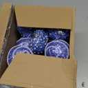 24 Pcs Sequin Christmas Blue Balls Ornaments Heart Ornaments Xmas Ball Decorations Shatterproof Hanging Pearl Balls for Christmas Holiday Wedding Party