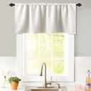 KOUFALL Cream White Valances for Windows Rod Pocket Off White Ivory Blackout Curtain Valances for Living Room 52 x 15 Inch Length Cream Beige