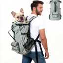 Dog Backpack Carrier, Ergonomic Pet Travel Bag, Suitable for Medium and Large Dogs, Built-in Leash and Adjustable Buckle, Ideal for Hiking and Cycling, M