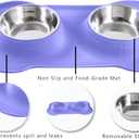 Hubulk Pet Dog Bowls 2 Stainless Steel Dog Bowl with No Spill Non-Skid Silicone Mat + Pet Food Scoop Water and Food Feeder Bowls for Feeding Small Medium Large Dogs Cats Puppies (Small, Purple)