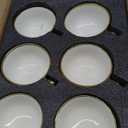 LETAOTAO Cappuccino Cups with Saucers, 7 oz Porcelain Double Espresso Cups Set, Ceramic Turkish Coffee Cups with Gold Trim, Tea Cups Set of 6, Cafe Cups for Latte, Mocha, Au Lait, White