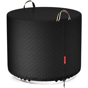QH.HOME Fire Pit Cover Round for Solo Stove Bonfire 19", Waterproof Smokeless Fire Pit Cover, 600D Strong Tear Resistant, Fits for Gas/Table/Bowl Fire pits - 21" D X 15" H (Black)