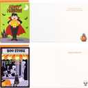 4 x Ceiba Tree Halloween Cards with Envelopes for Kids Glitter Foil Die Cut 12 Pcs 3.75X5.2 inch Message inside Trick or Treat Witch Vampire Skeletons Haunted House Pumpkin Jack-o'-lanterns Bats Spiderwebs