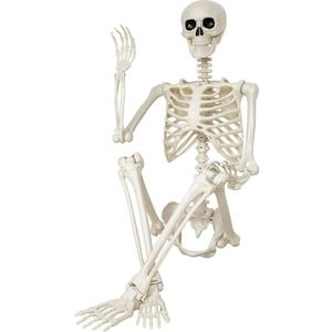 Halloween Skeleton Decorations,36" Posable Human Skeleton Decorations for Halloween Party Decor, Haunted House Props Indoor Outdoor Decoration