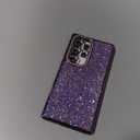 FABSPARK Case for Samsung Galaxy S23 Ultra,Glitter Crystal Diamond Rhinestone Sequin Shiny Bling Sparkly Glossy Luxury Electroplated,Aesthetic Cute Full Protection for Samsung Galaxy S23 Ultra,Purple