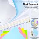 Hardcover Spiral Notebook 8"x10" Journal Notebook with Tabs and Removable Dividers 300 Pages 5 Subject Notebook College Ruled, Faux Leather Spiral Bound Notebook for Women School Work (Lake Blue)