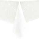 Romanstile Rectangle Vinyl Tablecloth,100% Waterproof Heavy Duty Oil Spill Proof Stain Resistant Plastic PU Table Cover with Flannel Backing for Kitchen, Dining (Rose Ivory White, 60 x 144)