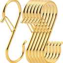 Ultimate Hanging Hooks Set - 3.55inch Gold S Hooks for Hanging Heavy Duty - Ideal for Plants, Baskets, Closets & More! (12)