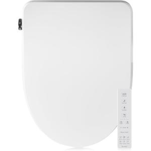 Elongated Smart Bidet Toilet Seat, Warm Water, Heated Toilet Seat with Remote Control, Dryer, Rear and Front Wash, Slow Closes, Night Light, White, 302C(Elongated)