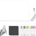 Acrylic LED Drawing Board - Transparent Noteboard Set, 7 Colored Pens With Adjustable Fold Stand For Light Up Creative Board With LED Glow, Art Supplies Tool, Travel Road Trip