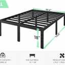 QEROMY Full Size Bed Frame - 18 in Sturdy Platform Bed Frame Full, Heavy Duty Metal Bed Frame No Box Spring Needed, Quick & Easy Assembly, No Noise, Black