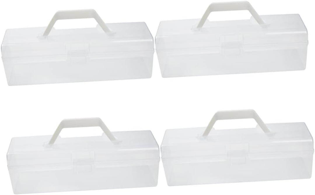 GLEAVI Portable 4-Piece Kitchen Utensil Storage Box Cutlery Organizer Food-Safe Plastic for Home and Restaurant Use Forks and Noodle Keeper