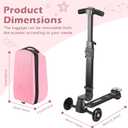 Scooter Luggage for Kids Scooter Suitcase for Ages 4-12, 4 in 1 Kids Luggage Boarding Suitcase Detachable & Foldable Scooter Travel Trolley Ride On Luggage-Pink