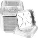 40 Pack 8" x 8" Square Aluminum Foil Pans with Clear Lids, Disposable Foil Containers Aluminum Foil Trays for Cooking, Baking, Storing, Silver