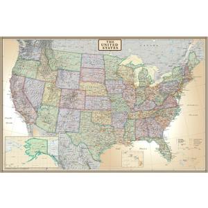 24x36 United States, USA US Executive Wall Map Poster Mural (24x36 Laminated)