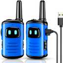 Rechargeable Kids Walkies Talkies Toys: 2 Pack Kids Walkie Talkies Christmas Birthday for 3 4 5 6 7 8 Year Old Boys Grandkids Stocking Stuffers Toys for 3-5 5-7 Year Old Boy Camping Outdoor (Blue)