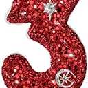 Saododku Birthday Candles, Number Candles for Birthday Cakes, Sparklers Candles for Birthday Cake, Red Birthday Candles for Baby/ Girl/ Boy/ Women, 3.15" Cake Candles for Party/ Decorations 3#