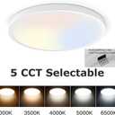 TALOYA 2 Pack Flush Mount LED Ceiling Light (Milk White Shell), 15.8 Inch, Equivalent to Traditional 240W Bulb Light for Kitchen Bedroom Utility Closet Room,5 in 1(3000k/3500k/4000k/5000k/6500k)