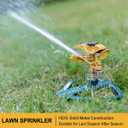 FANHAO Heavy Duty Pulsating Impact Lawn Sprinkler with Metal Base, 100% Metal 360Adjustable Circular Zinc Impulse Sprinkler for Large Area Lawn & Yard Irrigation, Covers Up to 5800 sq. Ft