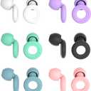 6 Pairs Soft Silicone Earplugs Reusable Noise-Reducing for Concerts, Sleep, Focus, Travel, Adjustable Size 28dB (SNR) Noise Reduction Mixed