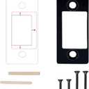 2 Pack Deadbolt Strike Plate Door Backplate, Large Hole and Narrow Edge Frame Striker for Door Latch with Screws and Repair Wood Strips, Repair Deadbolt Misalignment/Stuck/Sticked (Black)