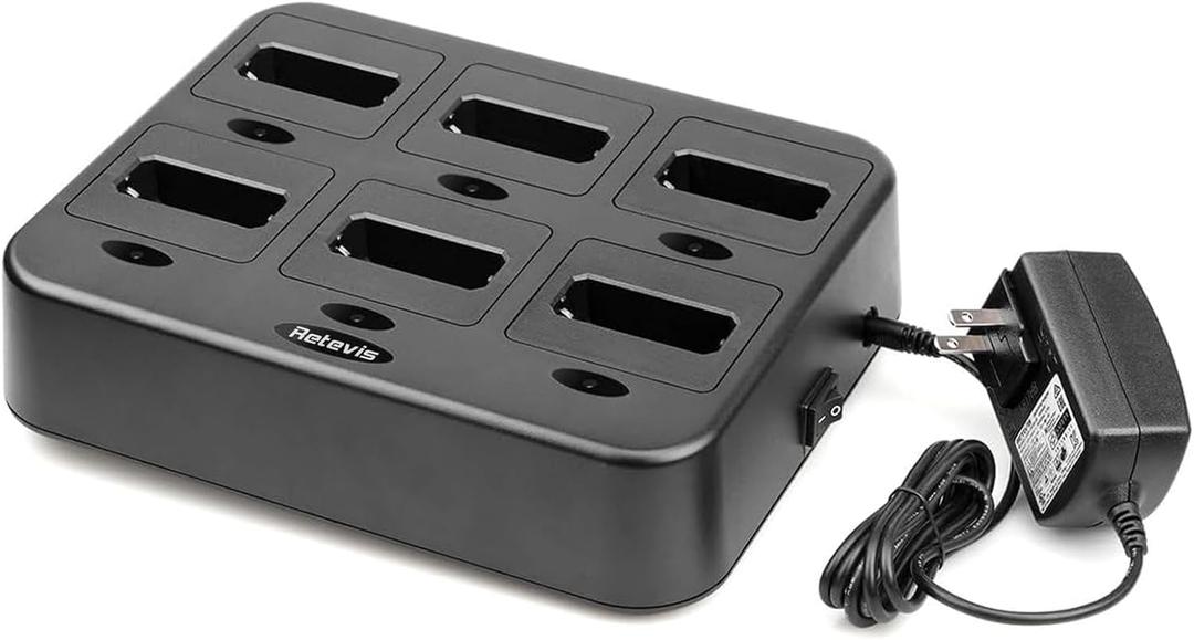 Retevis RT22 Walkie Talkie Charger, Six-Way Charger, Multi Unit Charging Station, Compatible with Retevis RT22 RT22S RB19 RB19P RB39 RB39P Walkie Talkie (1 Pack)
