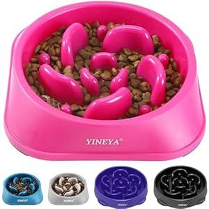 YINEYA Slow Feeder Dog Bowls Large Breed, Dog Slow Feeder Bowl, Dog Food Bowls Slow Feeder, Dog Bowl Slow Feeder, Dog Bowl That Slow Down Eating(Rose Red) YINEYA Slow Feeder Dog Bowls Large Breed, Dog Slow Feeder Bowl, Dog Food Bowls Slow Feeder, Dog Bowl Slow Feeder, Dog Bowl That Slow Down Eating(Rose Red)