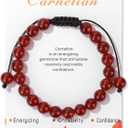 Healing Crystal Bracelet for Women 8mm Natural Stone Crystal Beaded Bracelets Adjustable Handmade Gemstone Bracelet Healing Jewelry Mother's Day Gifts for Women