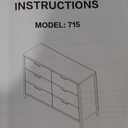 Dresser for Bedroom with 6 Drawers, 47.2" Modern Chest of Drawers, Dresser TV Stand, Wood Drawer Organizer for Living Room, Hallway, Walnut